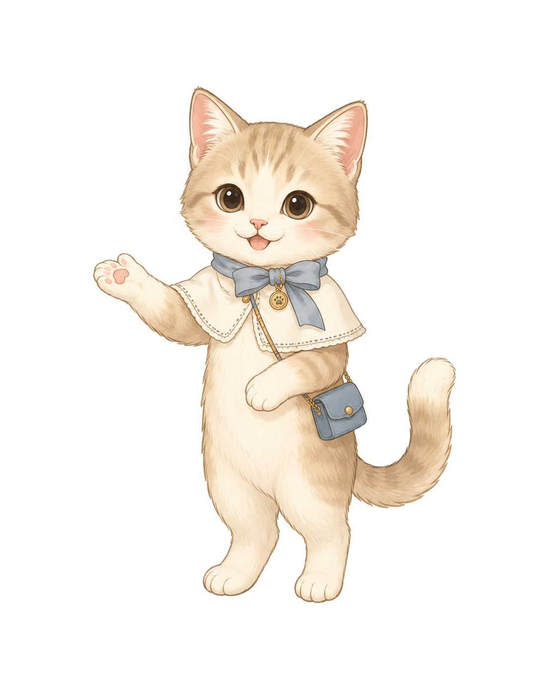 ねこラボを案内するやわらかな色のねこ